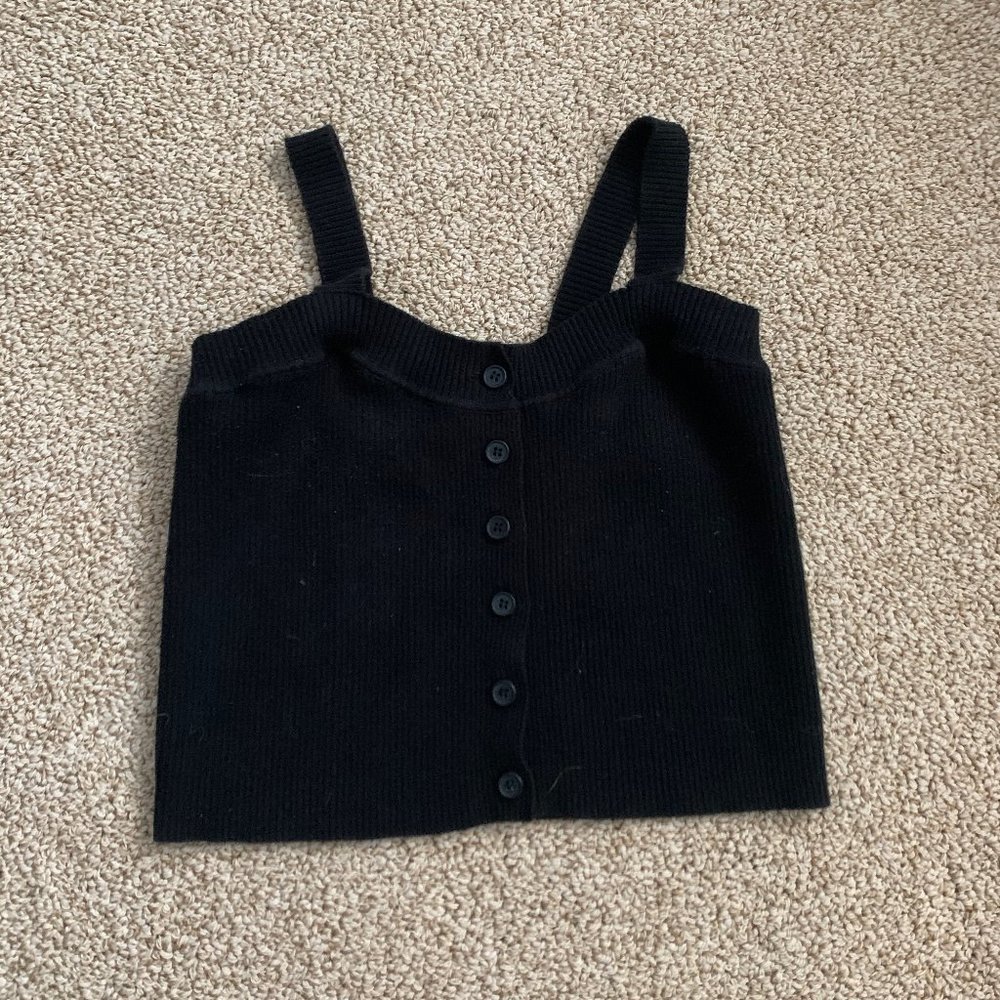 black button down tank top
